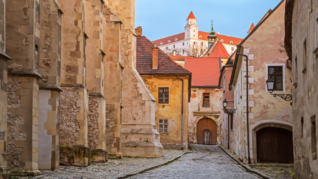 an old street in Bratislava, Slovakia